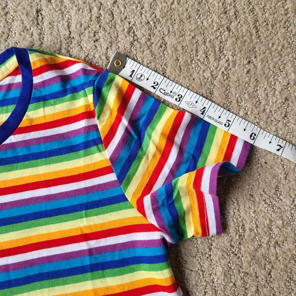 Women’s Multi-Color Striped Short Sleeve Shirt – Size S – NWOT - Picture 6 of 10